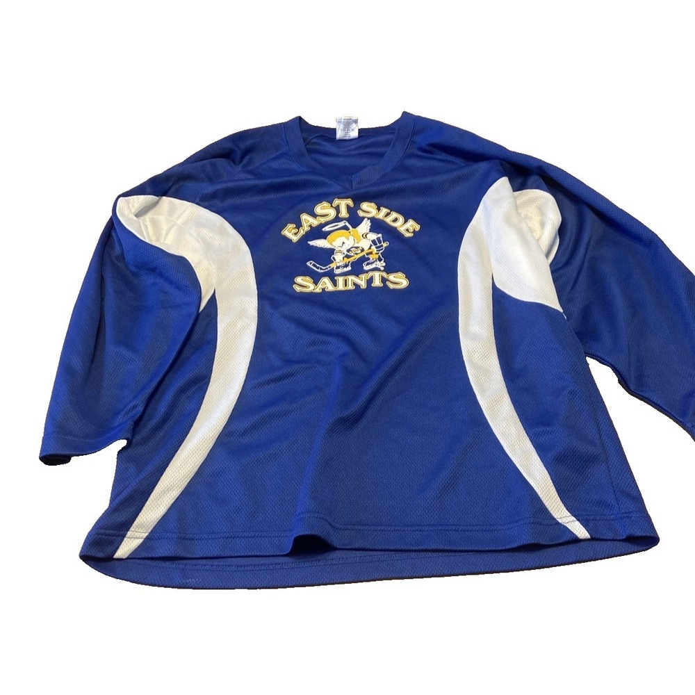 Firstar East Side Saints Hockey Jersey Mens Large Blue White Mesh Number 88